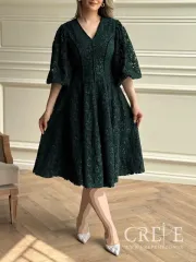 پیراهن گیپور نوار مخمل