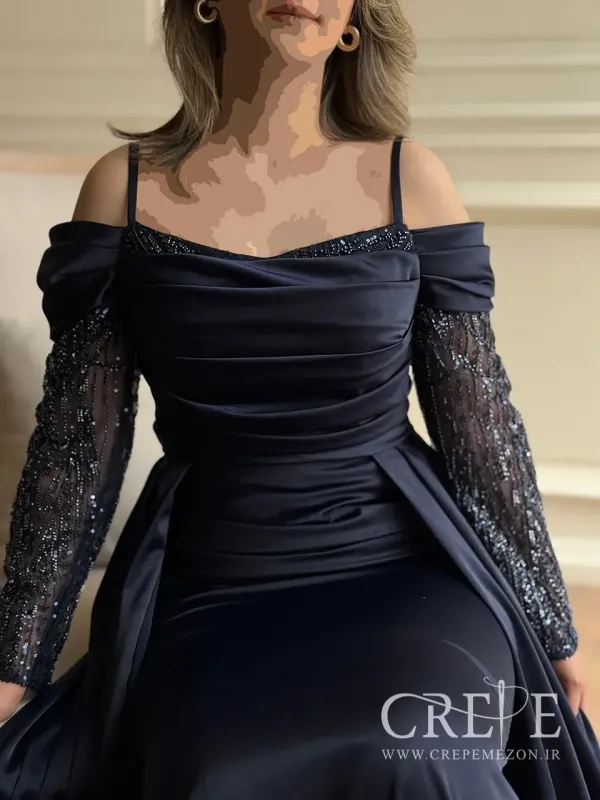 ماکسی زارا آستین سنگدوزی