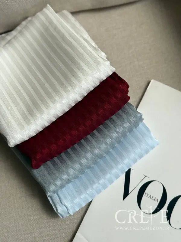 روسری مجلسی ساتن راه راه قواره 120