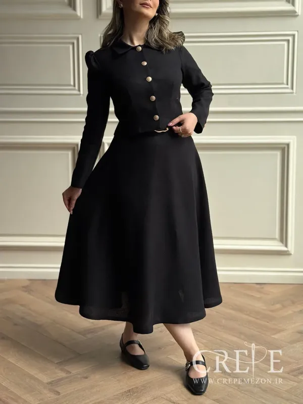 کت و دامن لینن حصیری