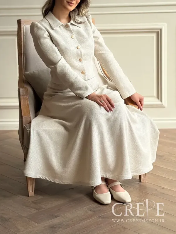 کت و دامن لینن حصیری