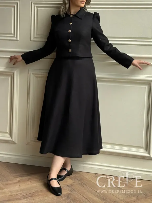 کت و دامن لینن حصیری