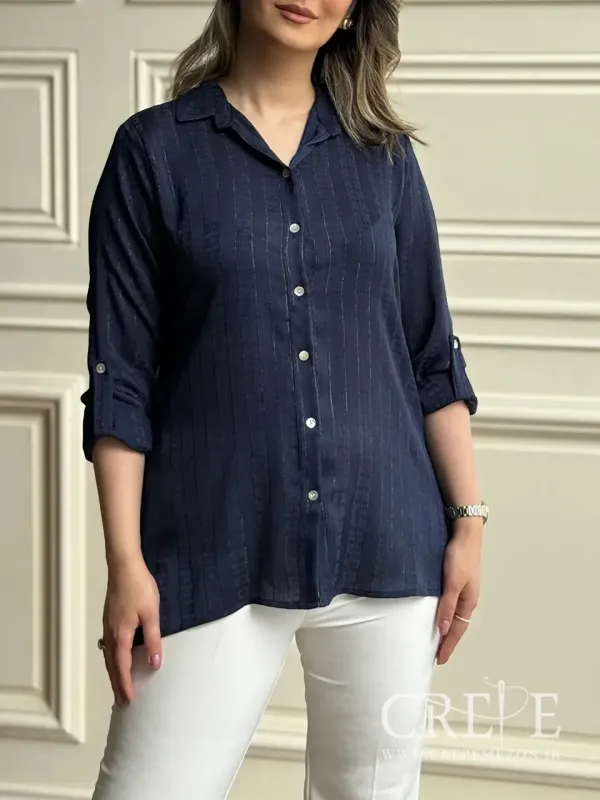 شومیز جلو دکمه زری دار