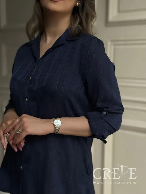 شومیز جلو دکمه زری دار