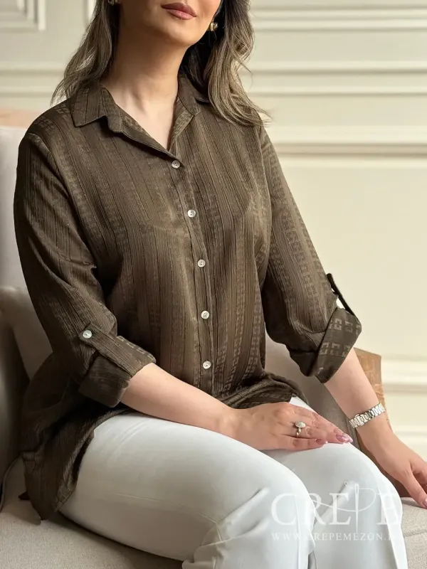 شومیز جلو دکمه زری دار