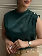 تاپ ساتن سرشانه 3دکمه