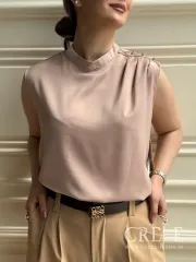 تاپ ساتن سرشانه 3دکمه