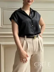 تاپ یقه مردانه ساتن طرحدار