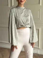 شومیز کراپ جلو گره 