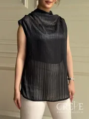 تاپ حریر دو تیکه طرحدار 