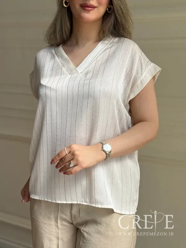 تاپ یقه هفت زری دار