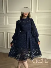 پیراهن آستین کلوش گیپور مخمل