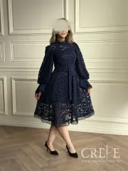 پیراهن آستین کلوش گیپور مخمل