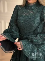 پیراهن آستین کلوش گیپور مخمل