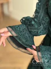 پیراهن آستین کلوش گیپور مخمل