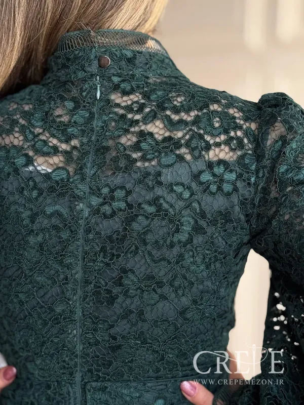 پیراهن آستین کلوش گیپور مخمل