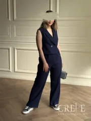 جلیقه شلوار دو دکمه جیب نما