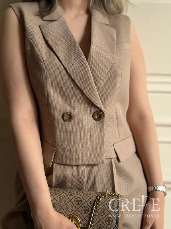 جلیقه شلوار دو دکمه جیب نما