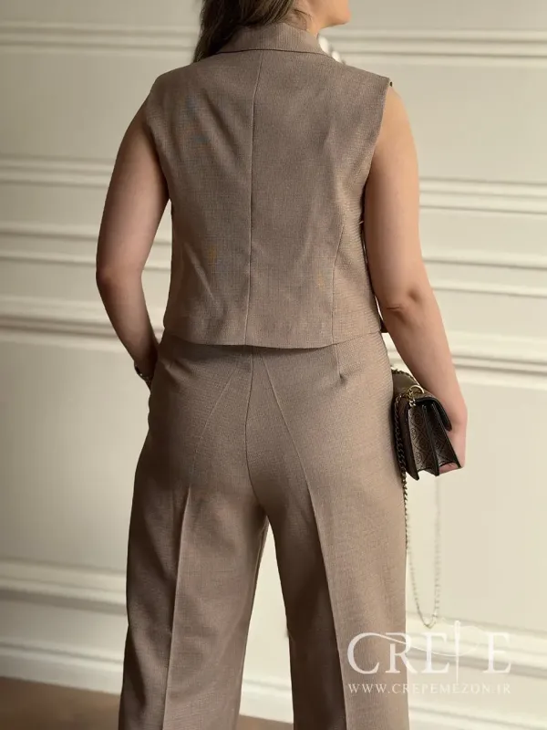 جلیقه شلوار دو دکمه جیب نما