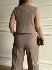 جلیقه شلوار دو دکمه جیب نما