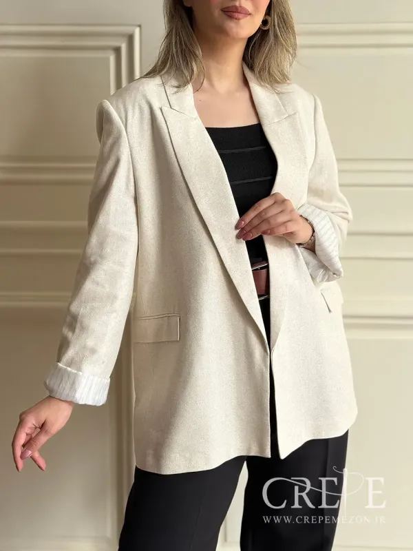 کت لینن دو جیب