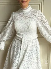 پیراهن آستین کلوش گیپور مخمل