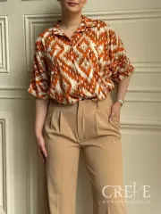 شومیز نخی دو جیب طرحدار