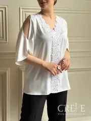 شومیز گیپور سرشانه باز