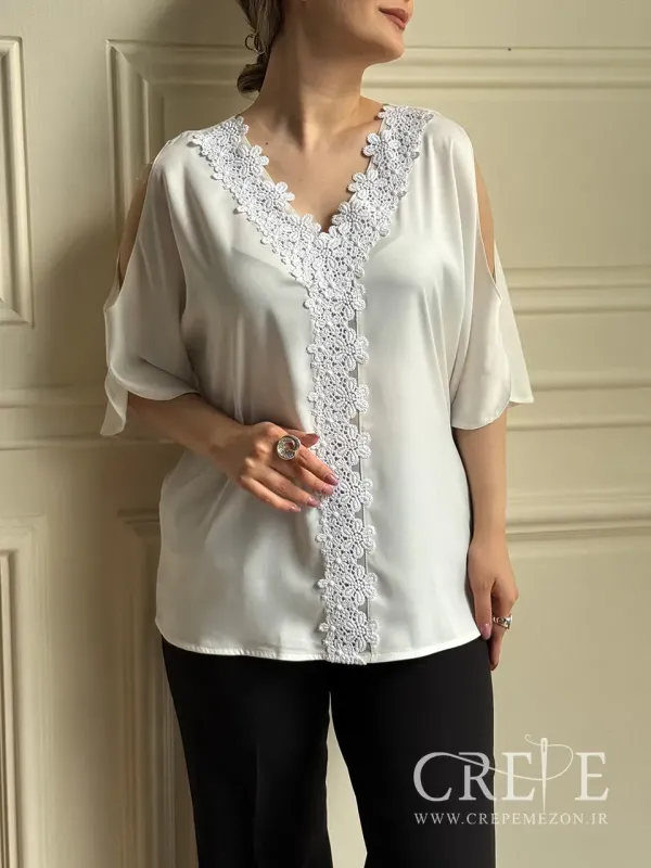 شومیز گیپور سرشانه باز