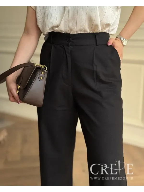 شلوار لینن بغل دکمه قد 112