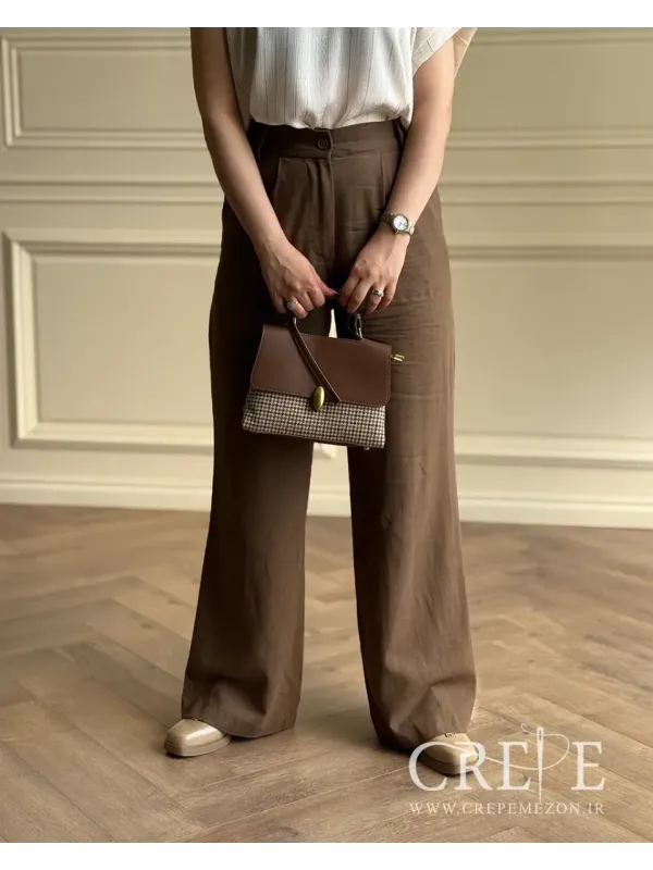 شلوار لینن بغل دکمه قد 112