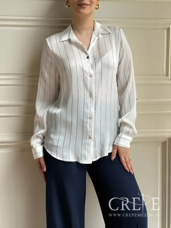 شومیز ساتن سیلک زری دار