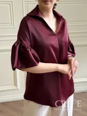 شومیز ساتن آستین کلوش