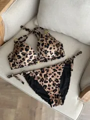 بیکینی کاپ دار طرح پلنگی