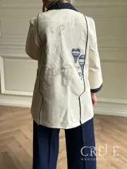 مانتو لینن سوزن دوزی بالون شهربازی 