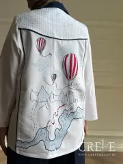 کت لینن سوزن دوزی بالون و رودخانه