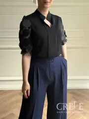 شومیز آستین توری توپی