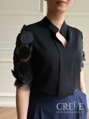 شومیز آستین توری توپی