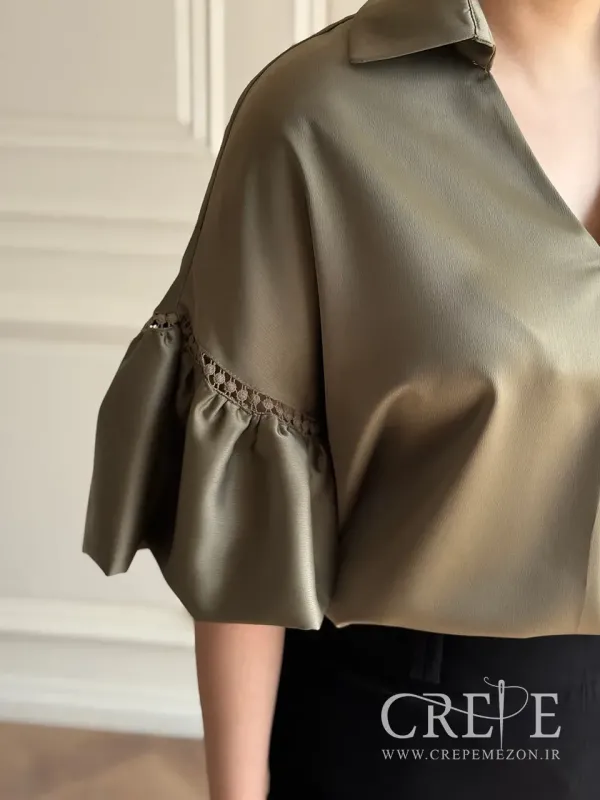 شومیز ساتن آستین کلوش