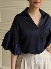 شومیز ساتن آستین کلوش