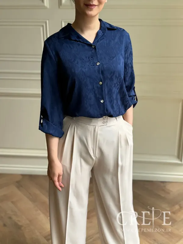 شومیز جلو دکمه طرحدار