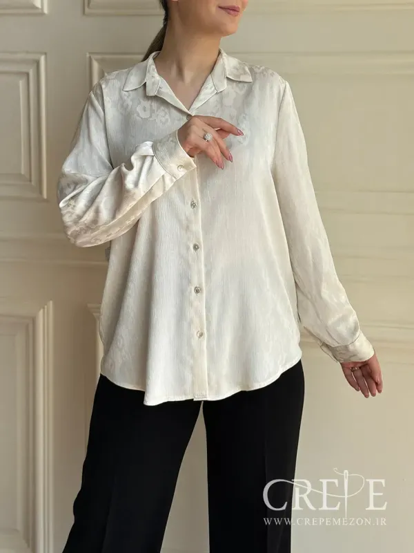 شومیز جلو دکمه طرحدار