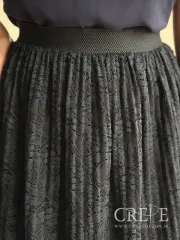 دامن راسته پلیسه گیپور قد 88