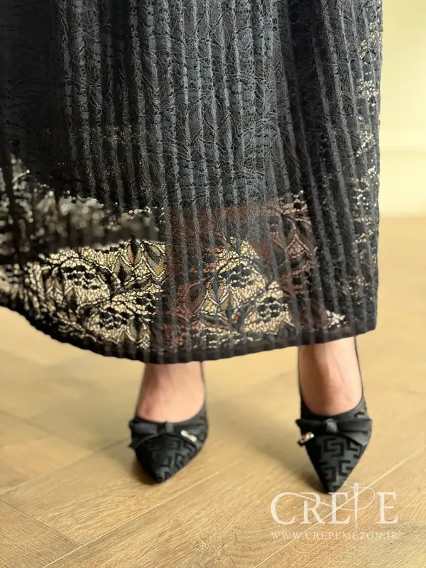 دامن راسته پلیسه گیپور قد 88