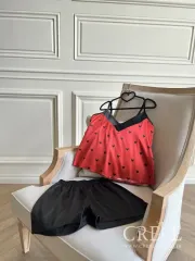 تاپ شلوارک قلبی یقه هفت