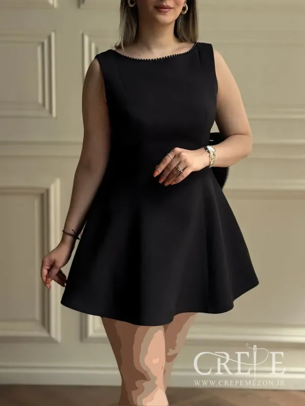 پیراهن یقه مرواریدی پشت پاپیون