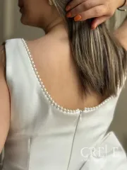 پیراهن یقه مرواریدی پشت پاپیون