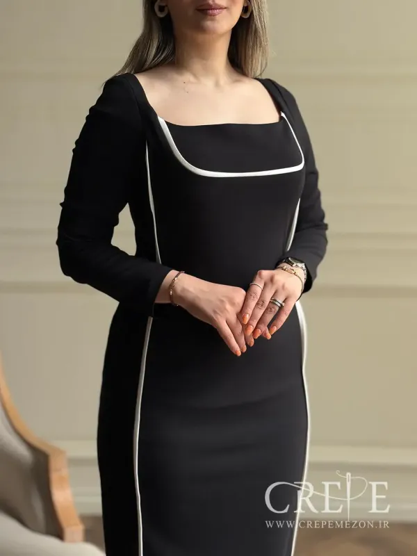 پیراهن کرپ دالقیچ مغزی دار 