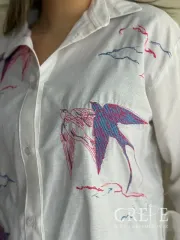 شومیز لینن سوزن دوزی پرستو قد 66 