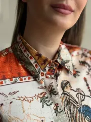 شومیز ساتن طرحدار